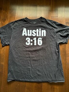 Stone Cold Steve Austin 3:16 WWE Wrestling WWF Black Graphic Double Sided Tee XL